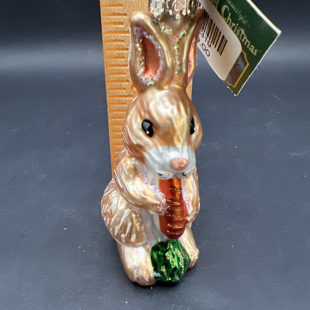 Vintage 2006 Old World Christmas Blown Glass Hungry Bunny #12241